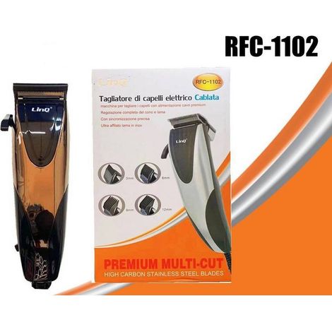 Linq - Rasoio Elettrico Taglia Capelli Regola Barba Baffi Basette Rfc-1102 4 Pettini Guida - (1/3)