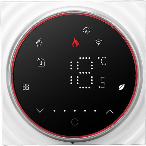 Thermostat intelligent pour maison avec affichage LED, contrôleur programmable de chauffage au sol pour appareils électroménagers, CA 95-240 V, noir (1/5)