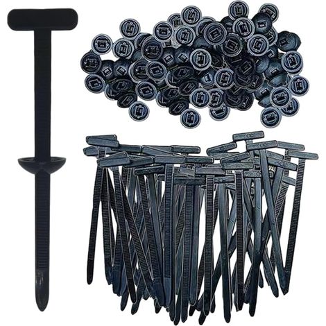 Schwarze Kabelbinder, Nylon-Kabelbinder, Mehrzweck-Kabelbinder, wiederverwendbar, sicherer Selbstverriegelungsmechanismus für Home-Office, Garage und Werkstatt (100 Stück)