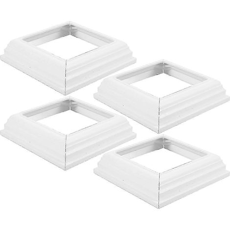 Ensemble de 4 pièces de garniture de jupe de poteau de clôture en vinyle blanc pour usage domestique (1/5)