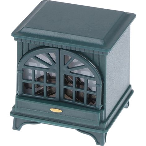 Maison de poupée miniature avec cheminée lumineuse, poêle et chauffage simulant du bois de chauffage, décoration de Noël, modèle de mobilier (1/5)