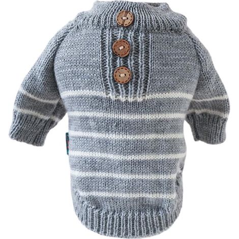 Abrigo para perro, Suéter para perro, Suéter para perro, Mono para perro, Ropa para gato, Suéter a rayas para cachorro, Gris Talla M, Navidad (1/5)