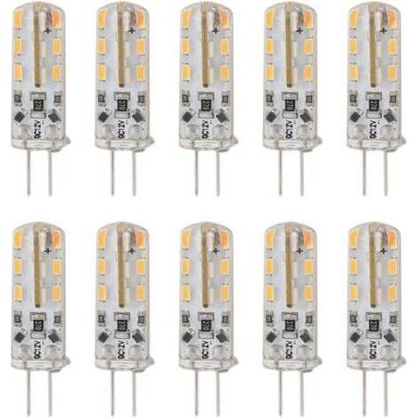 10 pièces G4 LED ampoule 1.5W DC12V blanc chaud 3000K 110LM Bi broches ampoules LED pour armoire éclairage cour