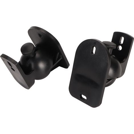 1 paire de supports muraux pour haut-parleurs, en plastique, à angle réglable, avec étagère pour école, studio ou bureau (1/5)