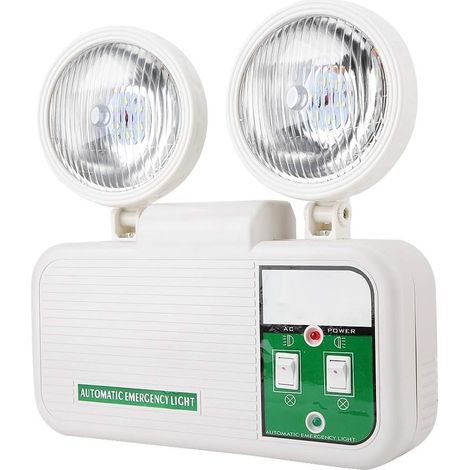 lumière de secours sortie signe lumière 2W double tête de lampe sortie 8 LED 110 220V prise ue feu éclairage de secours