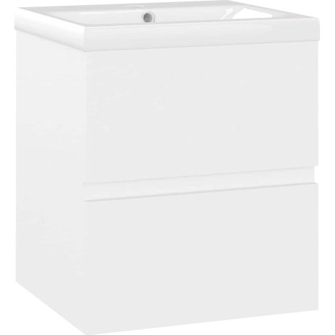 Maison Exclusive - Armoire d'évier avec lavabo intégré Blanc Aggloméré (1/5)