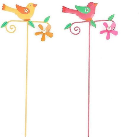 Piquet décoratif pour pot de fleurs, ornement de jardin extérieur et intérieur, cheminée d’oiseau pour pelouse, allée, décoration de vent.