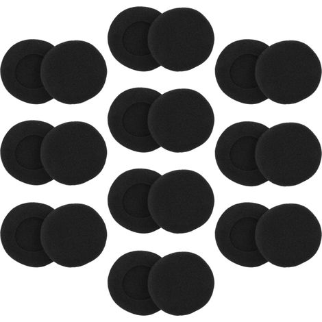vhbw 20x cuscinetti auricolari di ricambio compatibile con Sennheiser PC130, PC135, PC131, PMX100, PC136 cuffie, headset, gommapiuma nero, opaco (1/4)