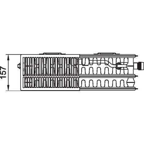 Kermi Therm X2 Line Vplus Ventilheizkörper Mittelanschluss Typ 33 605x805mm Ventilposition links PLP330600801L1K (1/5)