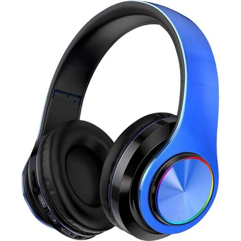 Casque audio Bluetooth sans fil - Léger et confortable - Couleur bleu et noir (1/4)