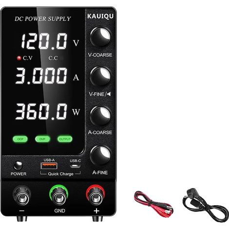 Alimentation électrique, tension réglable jusqu'à 120V, protection contre les surintensités, Mise à niveau 120V3A (1/2)