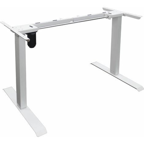 HOME DELUXE - Piètement de bureau AXION - Couleur : blanc, dimensions : 150 x 125 x 70 cm, acier au carbone, avec prise USB et sac de rangement I Piètement de table Bureau à hauteur réglable électriqu
