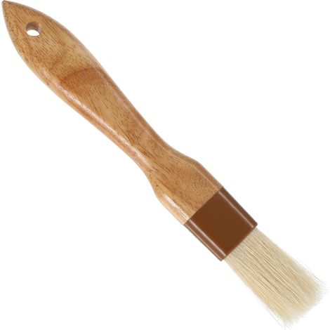 Pinceau à badigeonner à pâtisserie pour la cuisine et la pâtisserie, large pinceau à beurre, manche en bois résistant à la chaleur, ne perd pas ses poils pour beurre, œufs, huile, sauce, marinade (1/5)