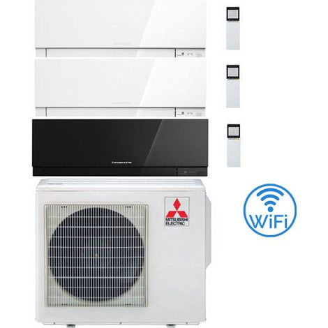 Climatizzatore Condizionatore Mitsubishi Kirigamine Zen Wifi Bianco e Nero Trial Split Inverter 7000 + 7000 + 12000 BTU con U.E. MXZ-3F54VF classe A+++ /A++ NOVITÁ (1/2)