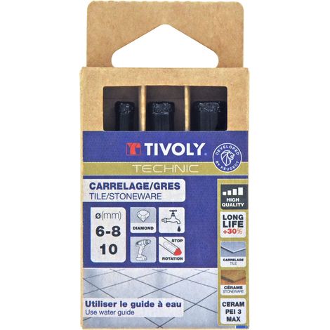 Tivoly • Set 3 pezzi - Frese diamantate saldobrasate ad acqua Ø6-8-10mm (1/2)