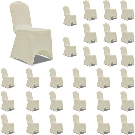 vidaXL Housses élastiques de chaise Crème 30 pcs (1/5)