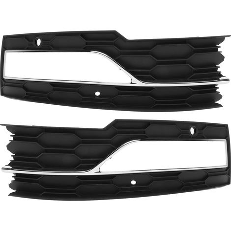 Calandre Inférieure Avant Gauche Droite 5E3807681C Set 2 Pièces pour Skoda Octavia NX, Habillage Pare-Chocs avec Emplacement Anti-Brouillard, Insert Noir (1/5)