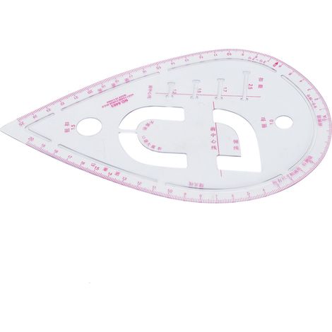 Règle de couture en plastique pour positionnement de boutons et conception de vêtements (1/5)