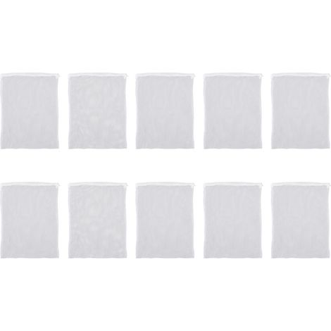 Sacs media filtrant d'aquarium, lot de 10 pièces, fermeture éclair réutilisable, maille fine, charbon actif, céramique (1/5)