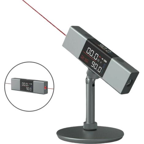 Rapporteur laser 2 en 1, mesureur d'angle, niveau laser, règle, chargement USB-C, double laser numérique avec support. (1/5)