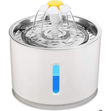 2,4 litres pour Chat et Chien Distributeur d'eau pour Animaux de Compagnie, Fontaine à Eau USB en Acier Inoxydable avec câble USB (1/4)