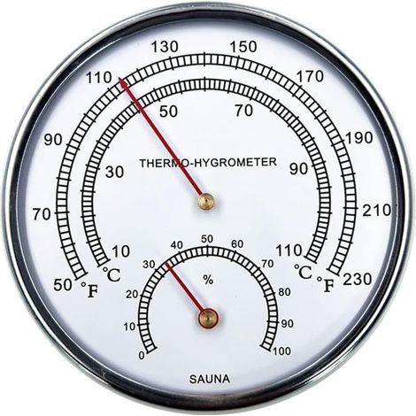 Thermomètre Fahrenheit pour Sauna, Cadran Intérieur, Hygrothermographe, Outil de Mesure de la Température (1/5)