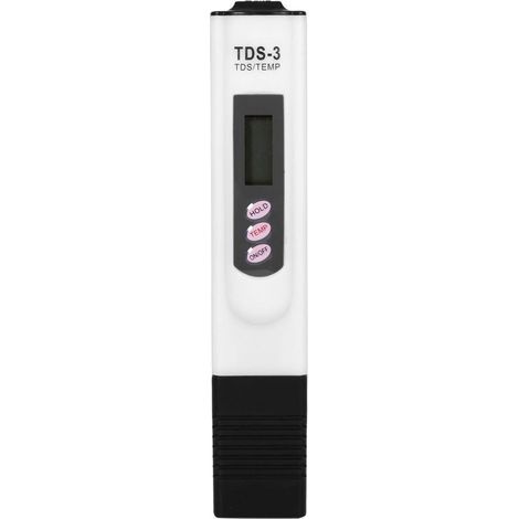 Testeur de qualité de l'eau, mesureur de dureté de l'eau HH et DH, précision de lecture de 1 % PPM, réglage de 0 à 9990 PPM, avec écran LCD pour piscine, aquarium ((Blanc)) (1/5)