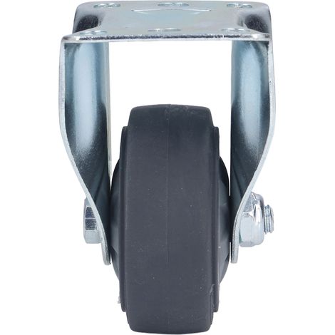 Roulettes directionnelles fixes rigides en acier inoxydable et TPR pour chariots, garages et magasins (1/5)