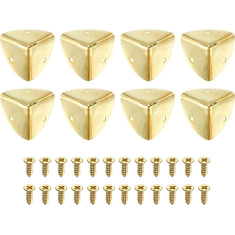 8pcs Protège-Coins Décoratifs en Métal 40mm avec Vis, Doré (1/5)