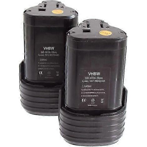 2x chargeur de batterie pour Worx WA3503, WA3509 pour outil d'usine (2000 mAh, Li-Ion, 12 V) (1/4)