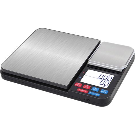 Balance Alimentaire Rechargeable avec Double Plateforme de Pesée 12 Unités de Pesée Affichage Clair Rétro-éclairé Parfait pour la Préparation des Repas, la Cuisine et la Pâtisserie (1/5)