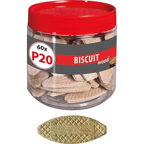 Chevilles plates en bois Biscuit Wood P20 (60pcs) (1/5)