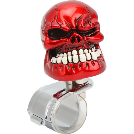 Volant crâne poignée suicide power knob pour voitures camions tracteurs bateaux rouge (1/5)