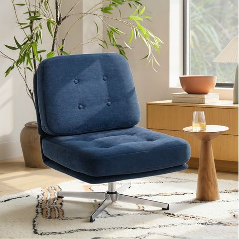 sillón giratorio lectura chenilla metal 71 cm OKMYHOME (1/4)