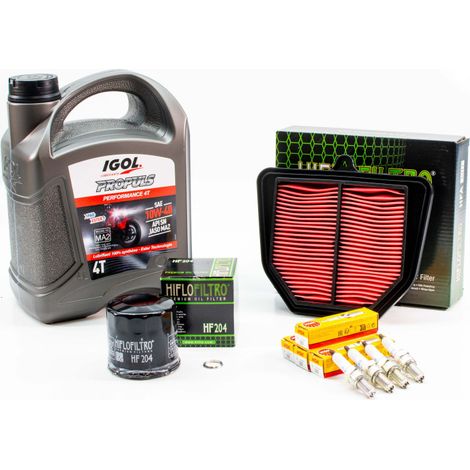 Kit Révision Filtres Bougies pour YAMAHA FAZER FZ8 S de 2011 à 2015 - IGOL PROPULS PERFORMANCE 10W40 4L
