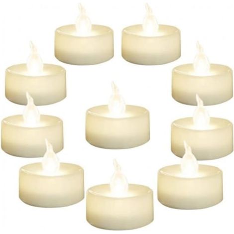 LYERCW - Bougies chauffe-plat LED avec télécommande, lot de 10 (1/4)