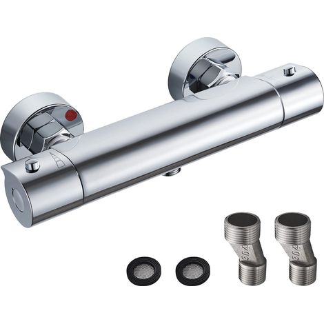 Thermostatic Shower Mixer Tap Brass 150 mm Distance (1/5)