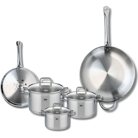 Ensemble de 2 Poêles de cuisson 24 et 32 cm et 3 faitouts 14, 16 et 20 cm Elo Profi Citrin (1/5)