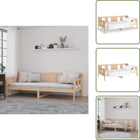 Letto rustico - vidaXL Dormeuse in Legno Massello di Pino 90x190 cm - Divano in legno