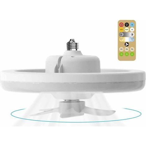 Ventilateur de plafond électrique Ventilateurs de plafond avec lumières et télécommande Plafonnier LED 3couleurs avec ventilateur 3 vitesses Ventilateurs d'éclairage plafond oscillants (30W) (1/3)