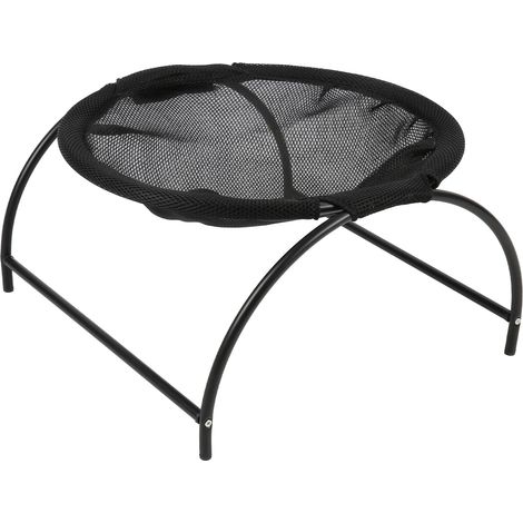 Hamac pour chat en toile inoxydable, amovible et surélevé, pour petits chiens, utilisable en intérieur et en extérieur (noir). (1/5)