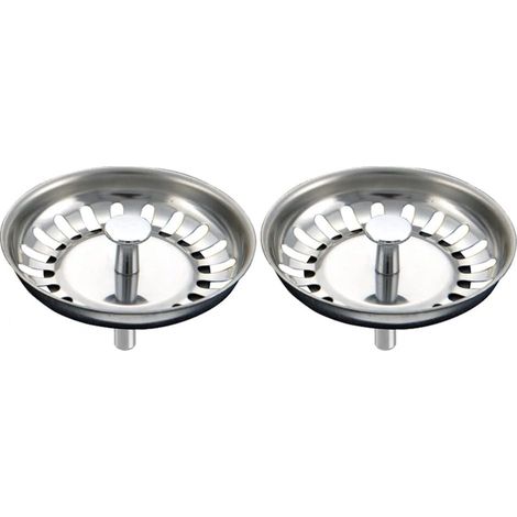 Abflussstopfen, 2-teilig, Edelstahl-Spülbecken-Sieb, Universal-Abflussstopfen, Spülbecken-Sieb, Spülbecken-Sieb-Entstopfer (1/5)