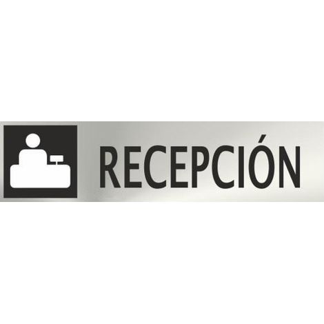 Señal Informativa Recepción de acero inoxidable 0'8mm 50 x 200 mm SEKURECO (1/2)