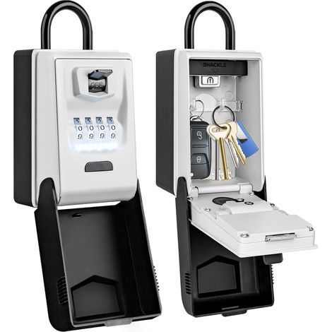 Boite à Clé Sécurisée Exterieur Rétroéclairée, Étanche Boite a Clefs avec Code 4 Chiffres Grand Coffre a Clef Robuste Boîte à Clé Cadenas pour Maison Usine Garage École Interieur (1/5)