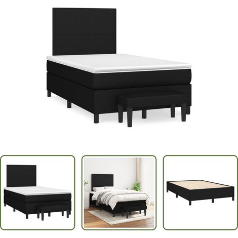 vidaXL Kopfteil - Boxspringbett mit Matratze Schwarz 120x190 cm Stoff (1/5)