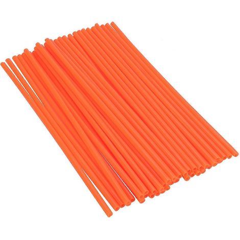 72-teiliges Speichenschutz-Set für Motorrad, Motocross, Dirtbike und Offroad-Felgen (Orange) (1/3)