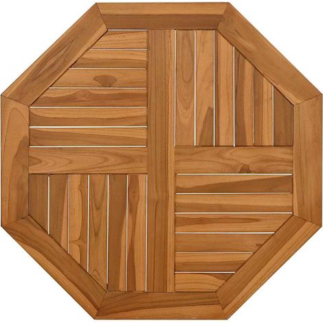 Tischplatte 70x70x2,5 cm achteckig aus massivem Teakholz