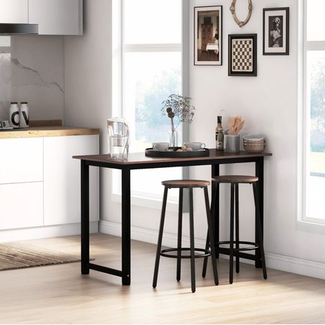 sedia seduta 65 cm set 2 industrial legno marrone OKMYHOME (1/4)