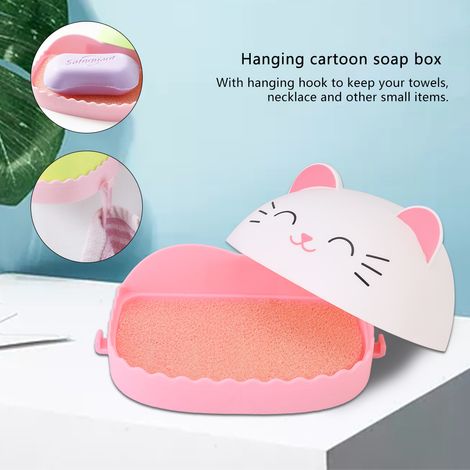 Boîte de rangement distributeur de savon mural sans perçage en forme d'animal de dessin animé (1) (1/5)