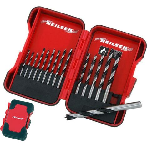 Neilsen 15pc Wood Working Dowel Drill Bits 3 3.5 4 4.5 5 5.5 6 6.5 7 8 10mm